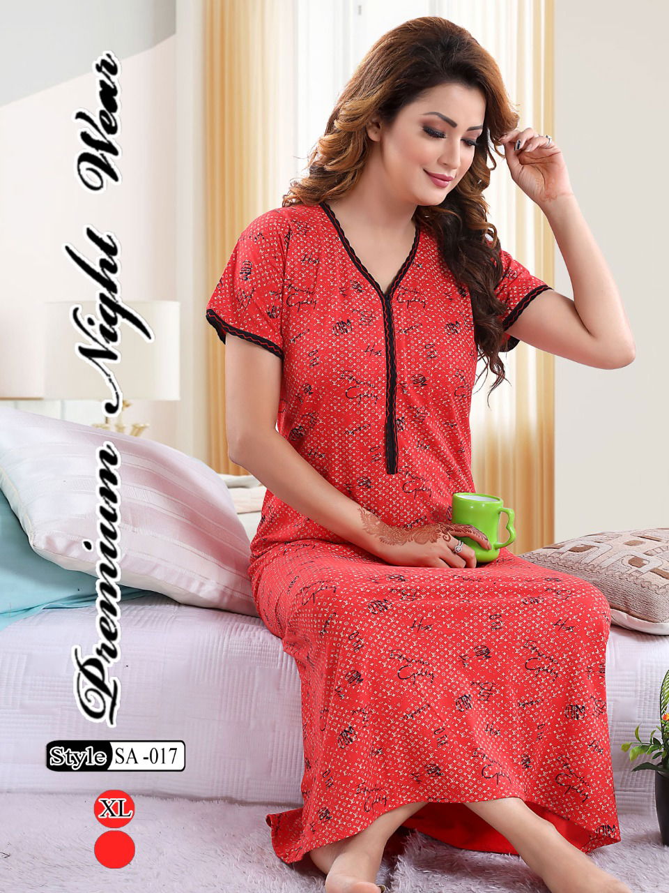 Kavyansika 298 Night Wear Premium Embroidery Printed Latest Nighty Collection